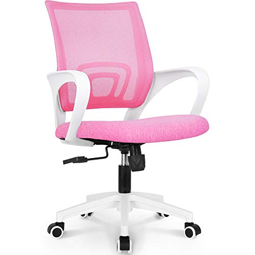 NEO CHAIR Office Chair Computer Desk Chair Gaming Ergonomic Mid Back Cushion Lumbar Support with Comfy Mesh Adjustable Swivel Rolling Home (Black)