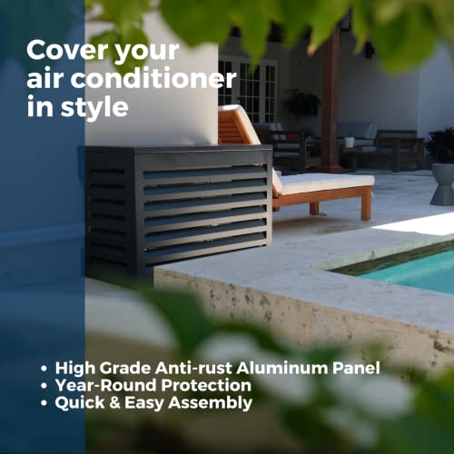 Airdeko's Mini Split AC Cover for Outside Units Sturdy Aluminum, Optimal Performance & Protection of Mini Split System Outdoor Condenser Compatible with Airdeko's Anti-Theft System