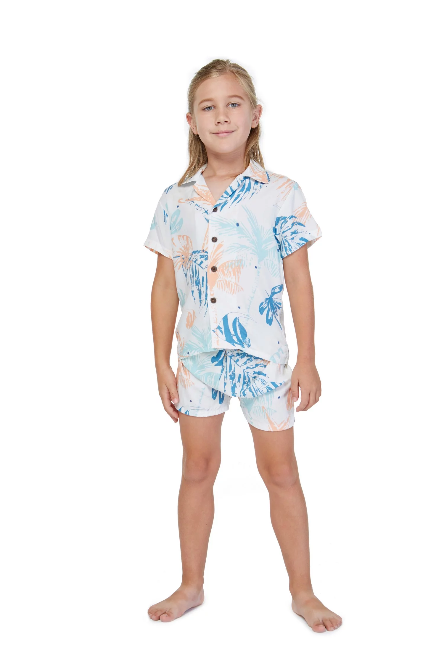 Matchable Family Hawaiian Luau Men Women Girl Boy Clothes in Sandy Beach