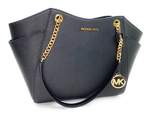Michael Kors Women's Jet Set Travel Tote, Black Pvc, Large