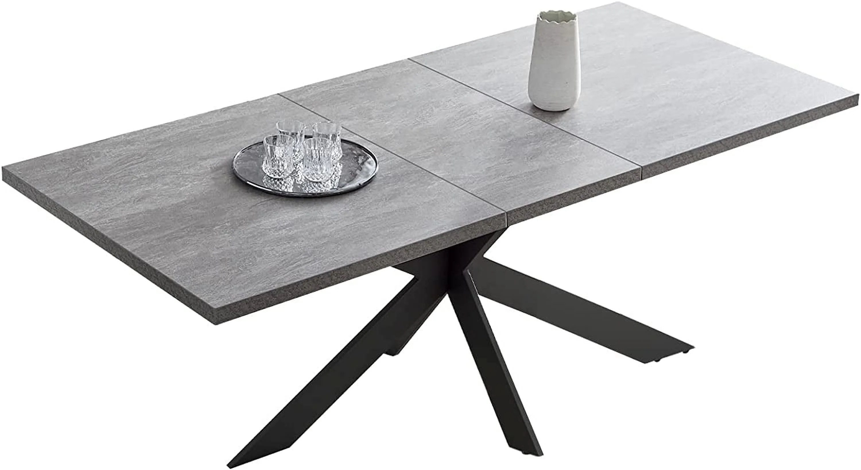 Kitchen & Dining Room Tables for 6-8 Person Space Saving Expandable Dining Table Metal Frame Farmhouse Rectangular Kitchen Dining Table for Home Office