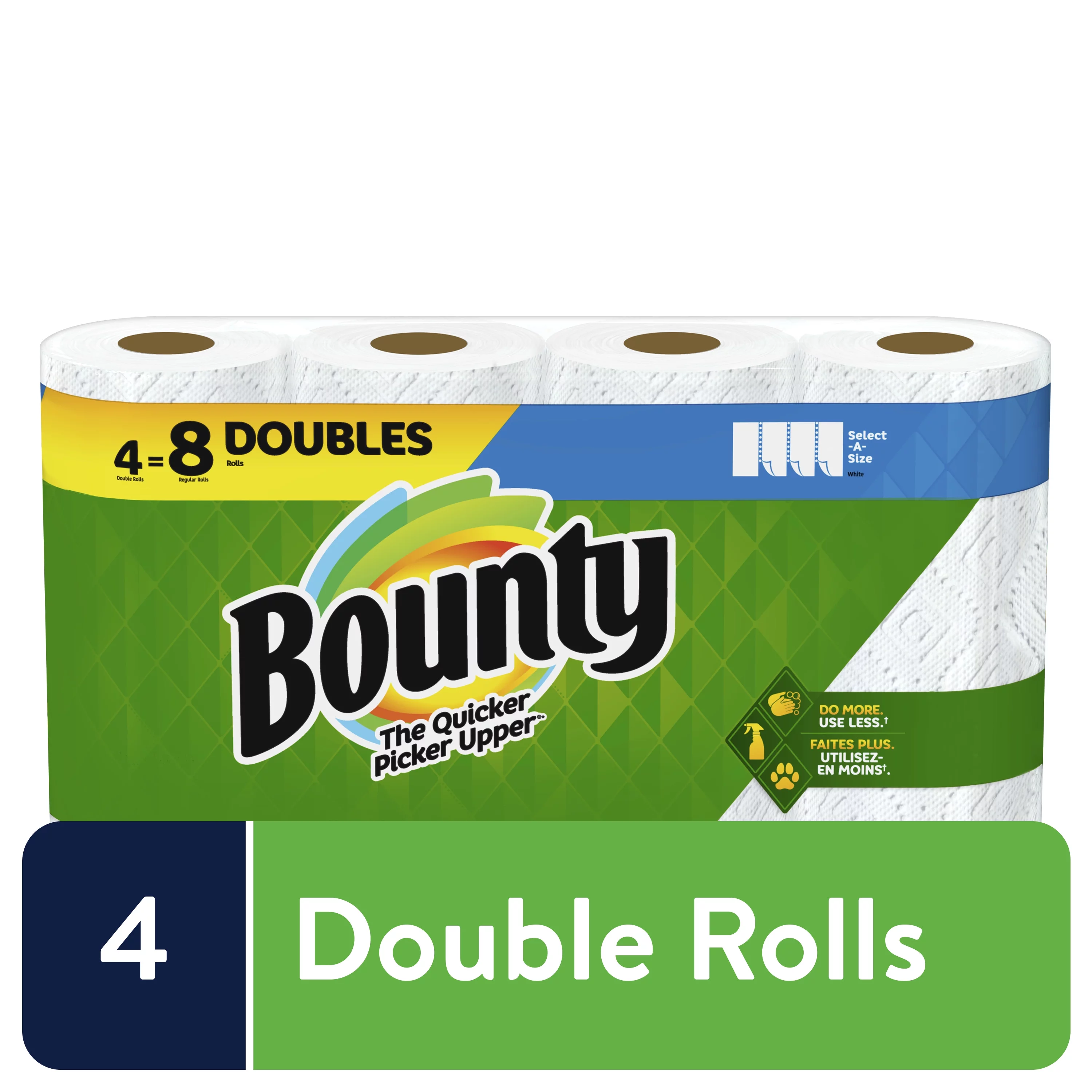 Bounty Select-a-Size Kitchen Rolls Paper Towel 2-Ply White 98 Sheets, 4 Double Rolls