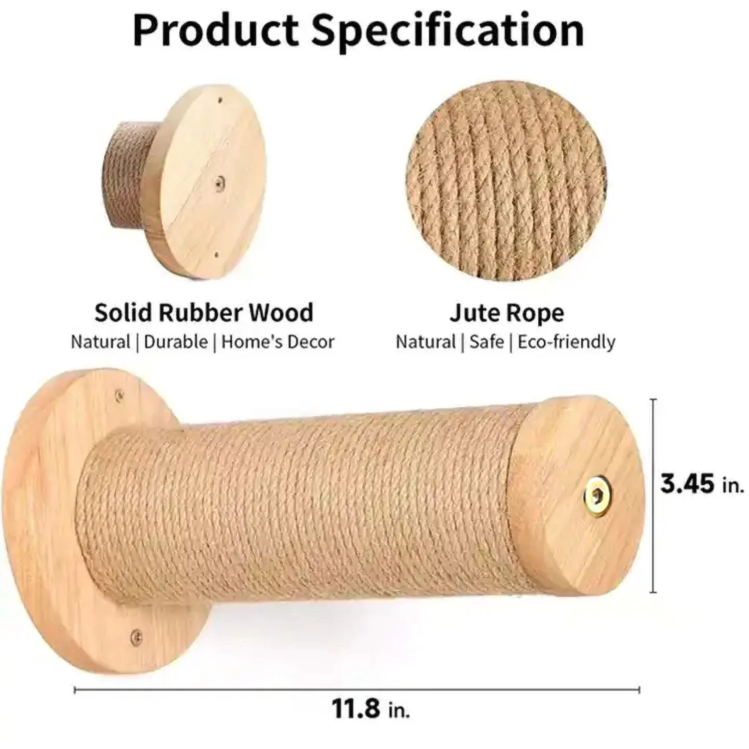 RUseeN 11.8” Cat Wall Steps – Modern Cat Wall Furniture for Large Cats – 2 Pack of Cat Wall Shelves – Cat Stairs for Wall Mounted with Jute Scratching - Cat Climbing Wall Cat Steps for Wall