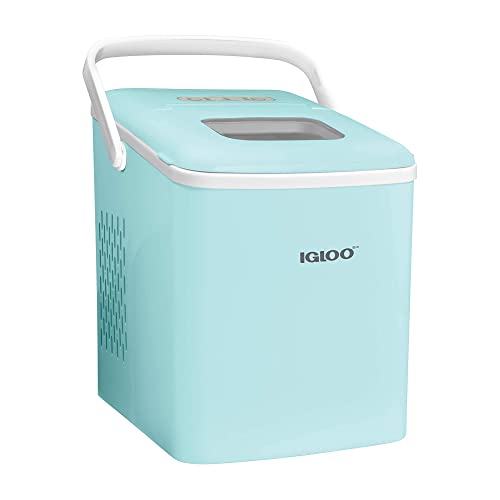 Igloo Automatic Ice Maker, Self- Cleaning, Countertop Size, 26 Pounds in 24 Hours, Cubes 7 Minutes, LED Control Panel, Scoop Included, Perfect for Water Bottles, Mixed Drinks, Stainless Steel