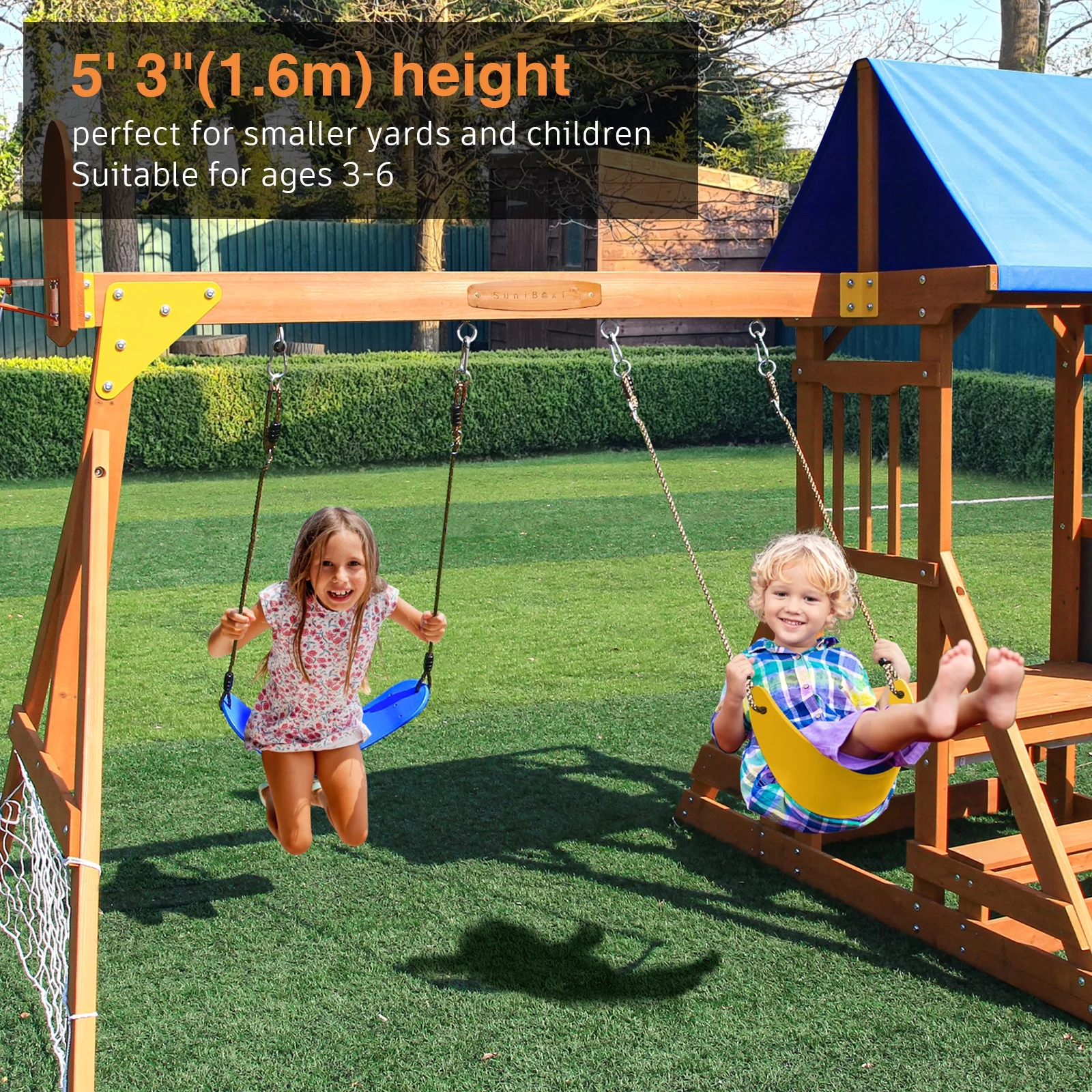Suniboxi Wooden Swing Set/Playset Kids Toddler Playground Set
