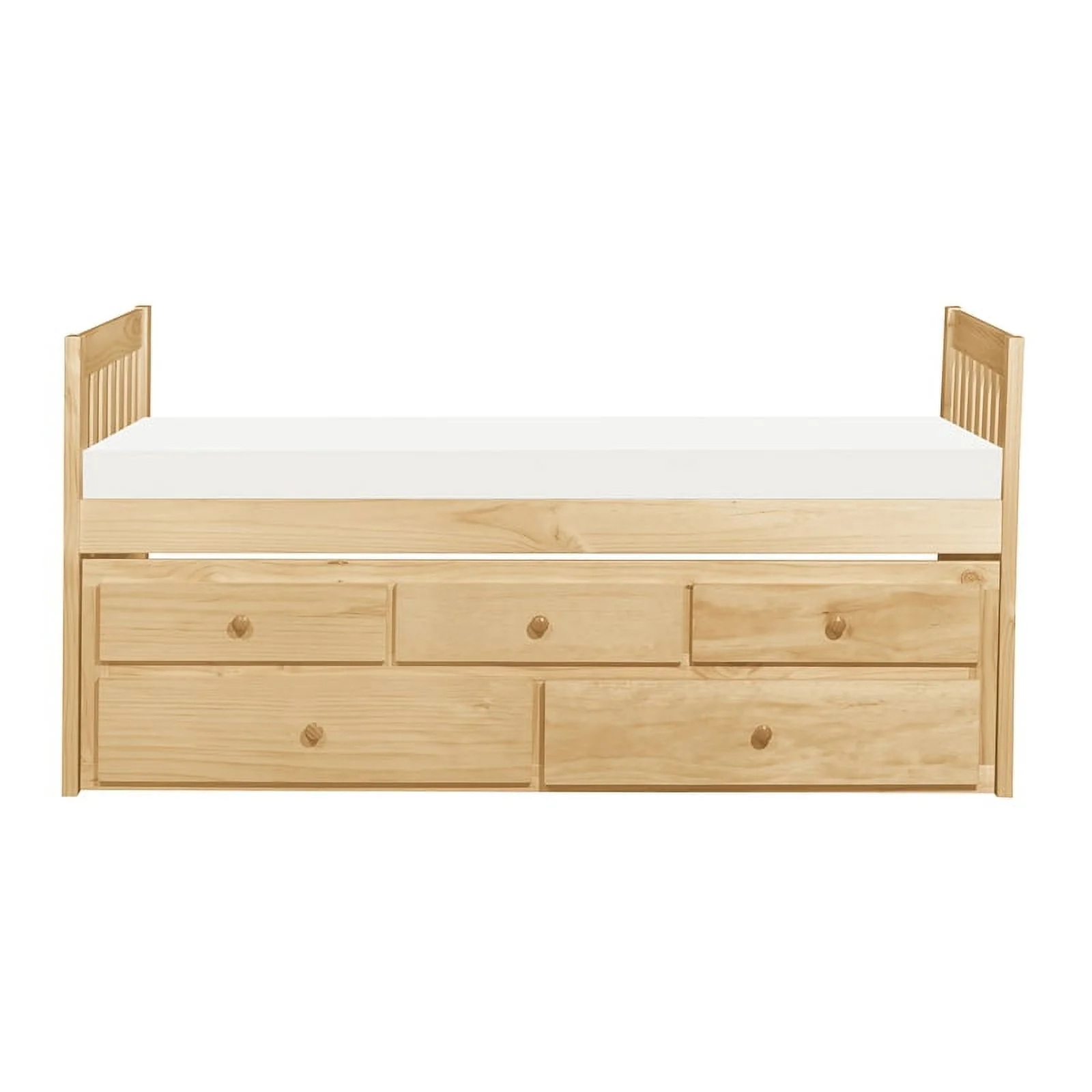 Lexicon Contemporary Wood and MDF Board Twin/Twin Trundle Bed in Natural Pine