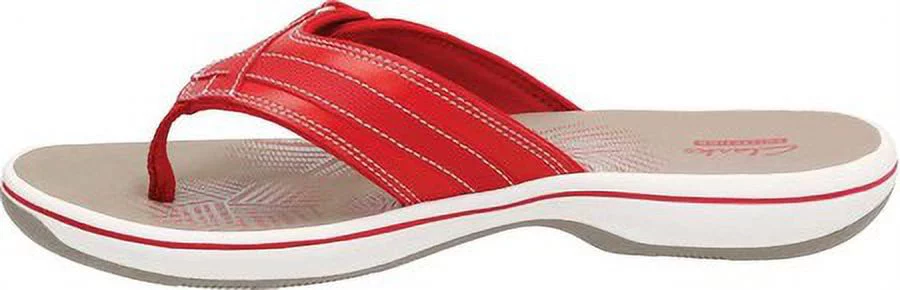 Clarks Womens Breeze Sea, Red Synthetic, 6 B(M) US B(M) US