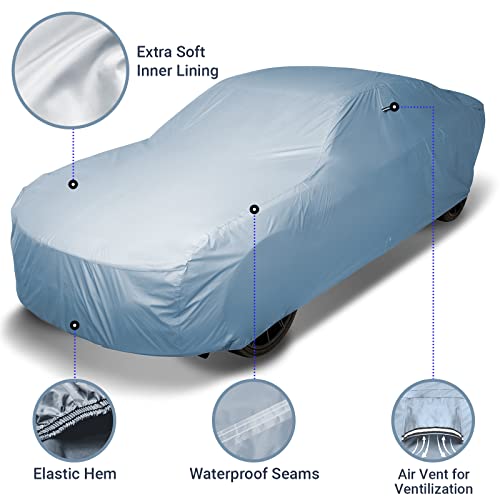 iCarCover Custom Car Cover for 1964-1968 Ford Mustang Waterproof All-Weather Rain Snow UV Sun Protector Full Exterior Weatherproof Indoor Outdoor Car Cover