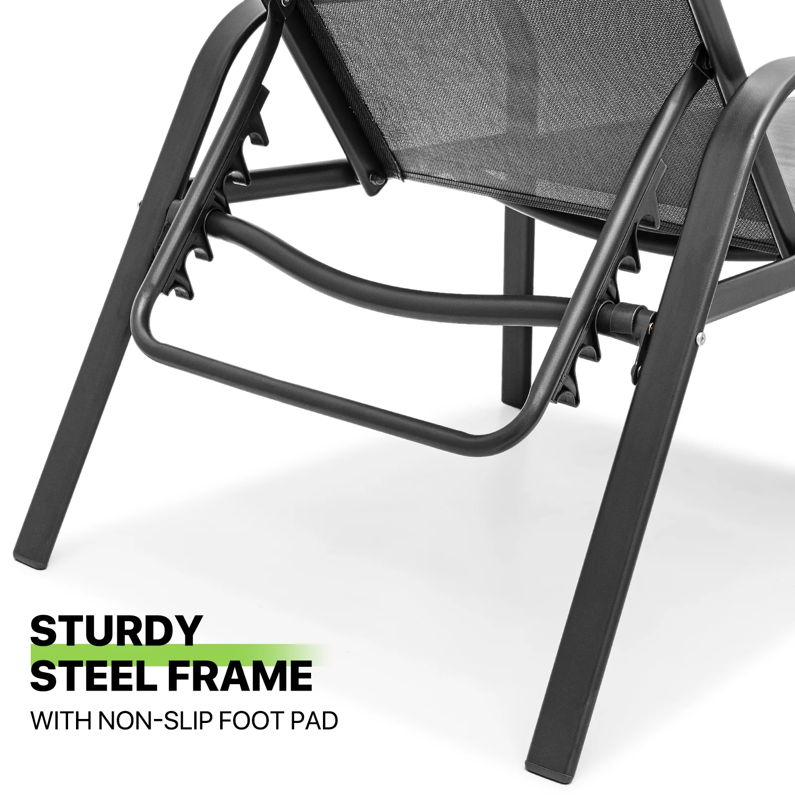 Magshion Set of 2 Patio Lounge Chairs with Adjustable Backrest, Pool Recliner Outdoor Chaise with Armrest for Beach Backyard Garden, Grey