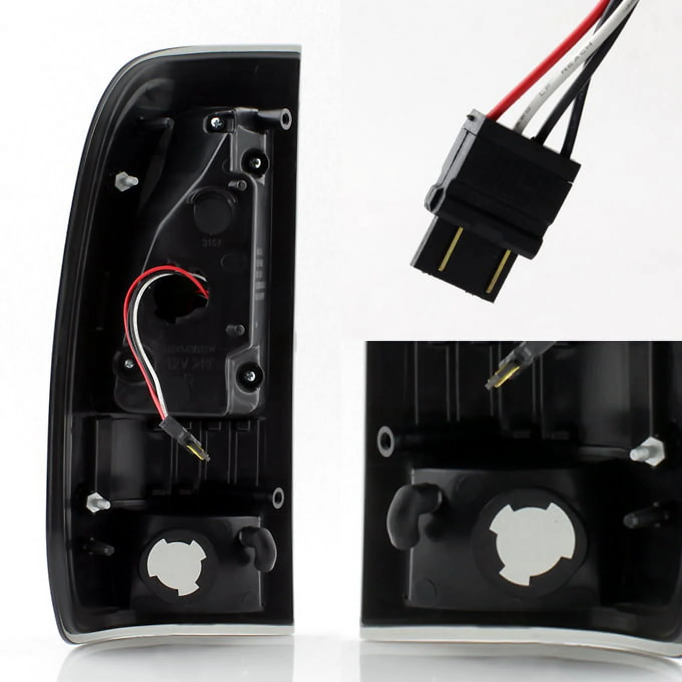 AKKON - For Black Smoked 1997-2003 Ford F150 99-07 F250 F350 LED Tube Tail Lights Lamps Pair Left and Right