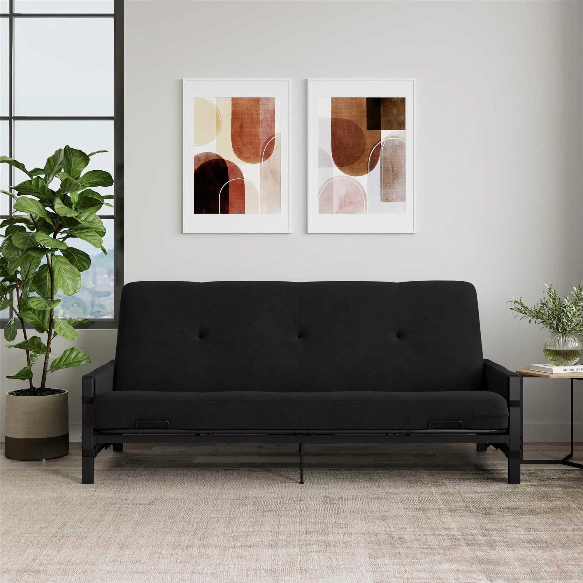 DHP Fairview Futon Set with Black Metal Frame, 6