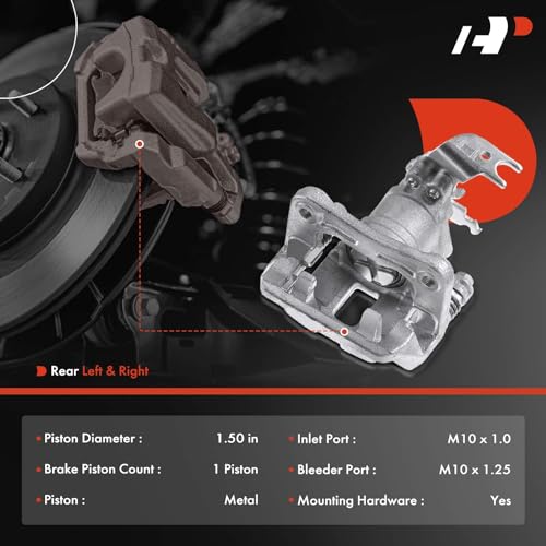 A-Premium Disc Brake Caliper Assembly with Bracket Compatible with Select Honda and Acura Models - Accord 2008-2012, TSX 2009-2014 - Rear Driver and Passenger Side