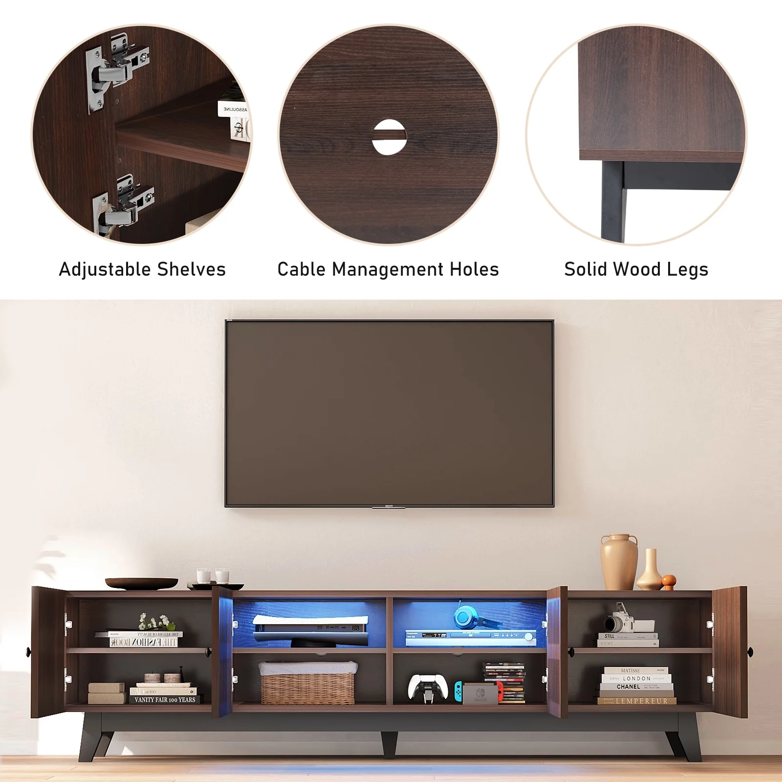 Modern TV Stand Cabinet for 85