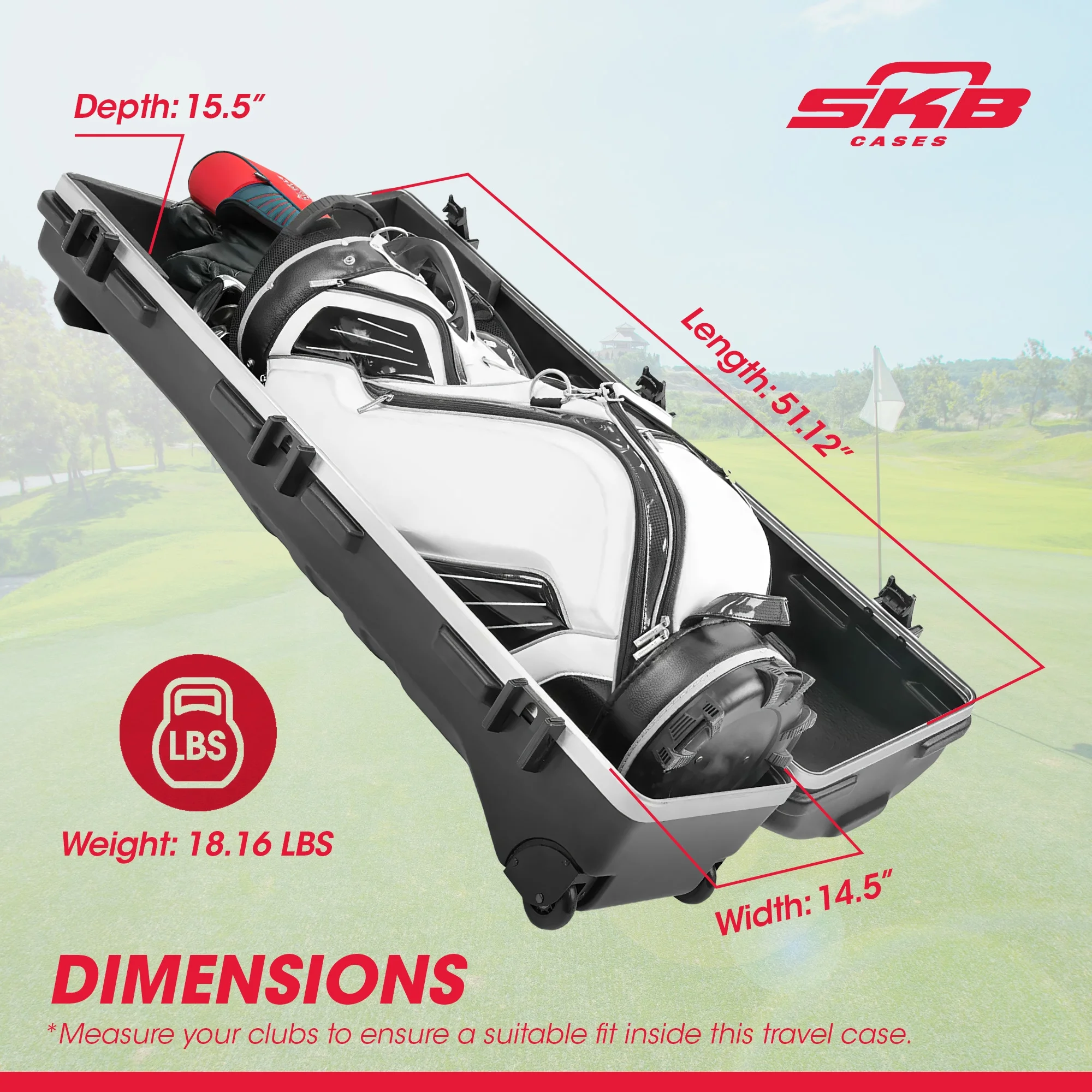 SKB Cases ATA Staff Pro XL Hard Plastic Storage Wheeled Golf Travel Case