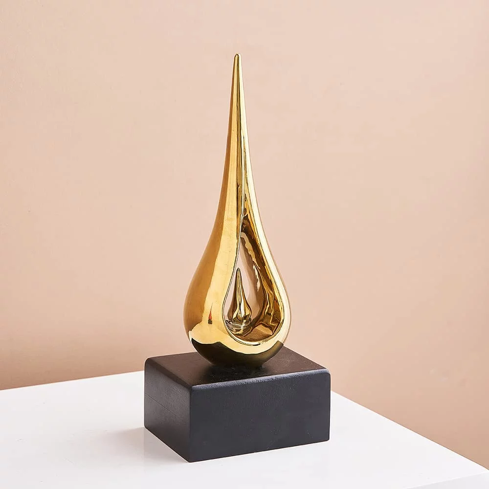 Blessings Decor nordic Creativity Water drop model Office furnishings ceramics crafts living room home decor modern ornaments (Water Drop Golden)