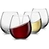JoyJolt Spirits Stemless Wine Glasses for Red or White Wine (Set of 4)-15-Ounces