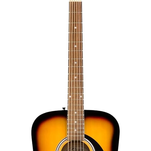 Fender Dreadnought Acoustic Guitar - Black Bundle with Gig Bag, Strap, Strings, String Winder, Picks, Fender Play Online Lessons, and Austin Bazaar Instructional DVD