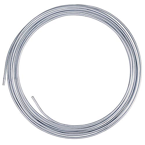 4LIFETIMELINES 25 ft 3/16 316L Marine Grade Stainless Steel Brake Line Replacement Tubing Coil and Fitting Kit, 16 Fittings Included, Inverted Flare, SAE Thread, 0.028 inch wall thickness