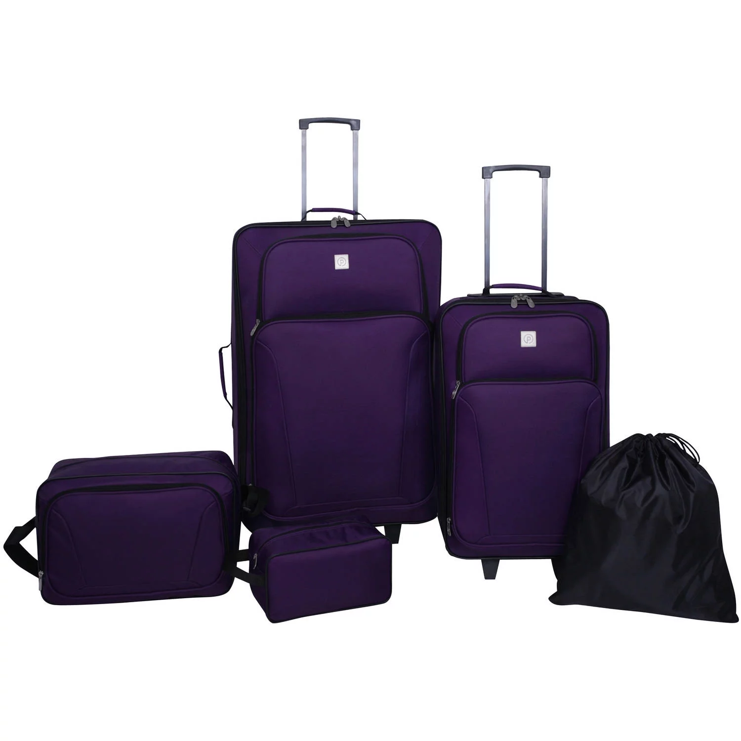 Protege Purple Polyester Softside Luggage Set, 5 Piece Set includes 28