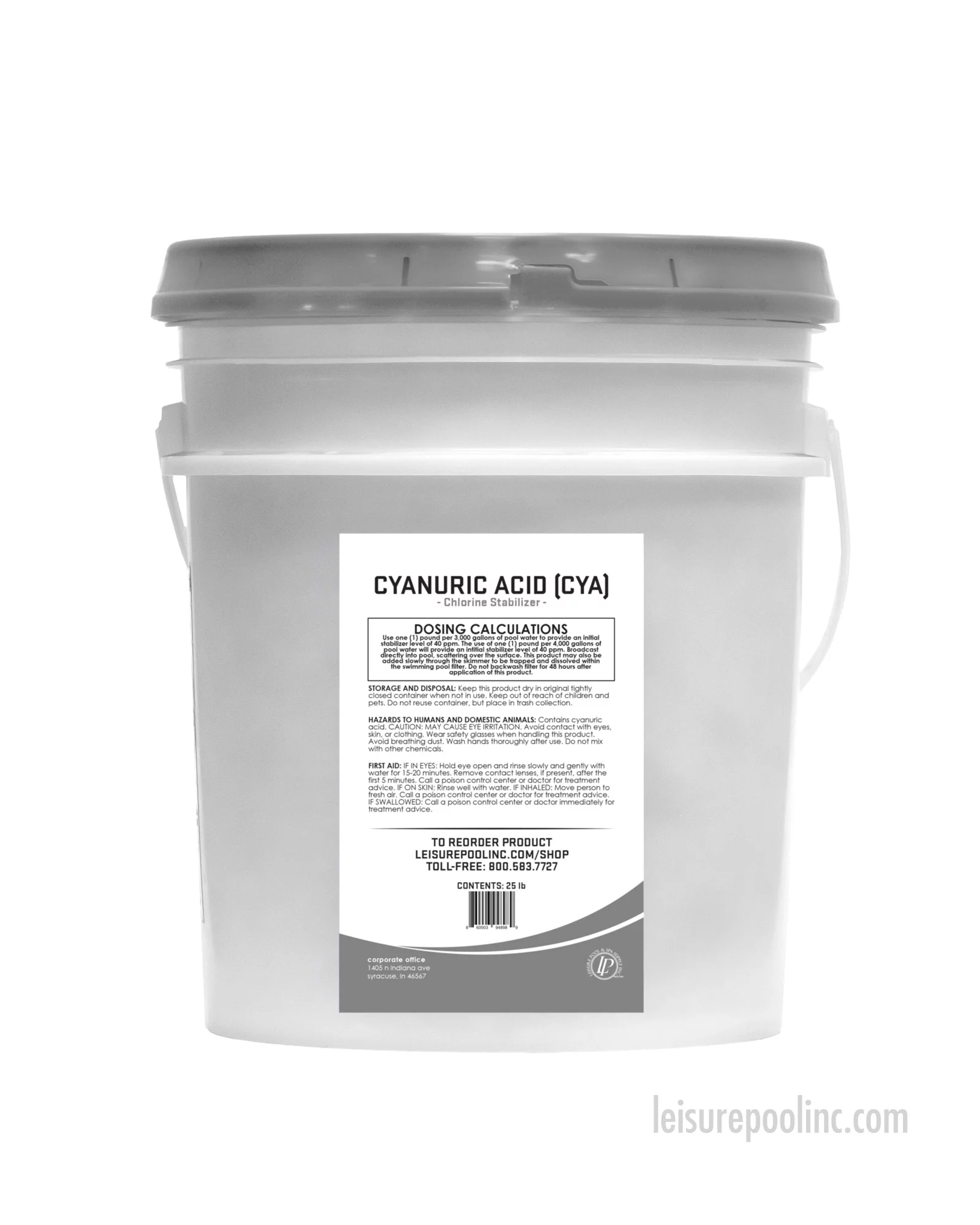 Leisure Pool Chlorine Stabilizer (Cyanuric Acid) | 25 lb. Pail