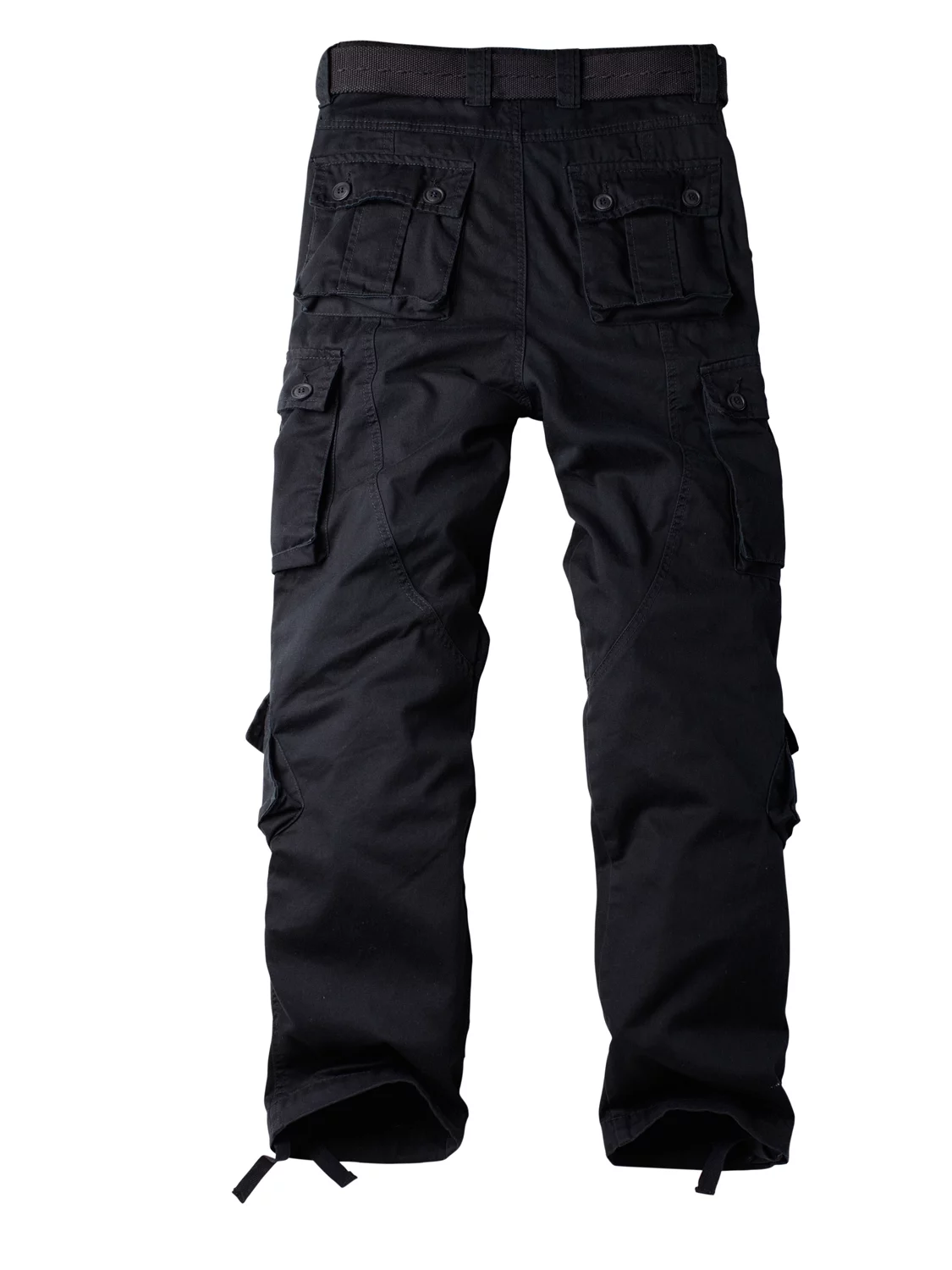 TRGPSG Men's Cargo Pants with 8 Pockets Cotton Cargo Work Pants(No Belt),Black 36x32