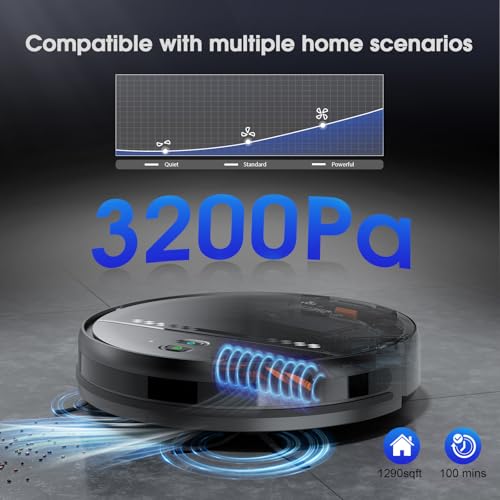 Robot Vacuum and Mop, 2-in-1 Robotic Vacuums Cleaner with Smart Max Strong Suction, WiFi/App/Alexa Voice Control, Obstacle Avoidance, for Pet Hair, Carpets and More