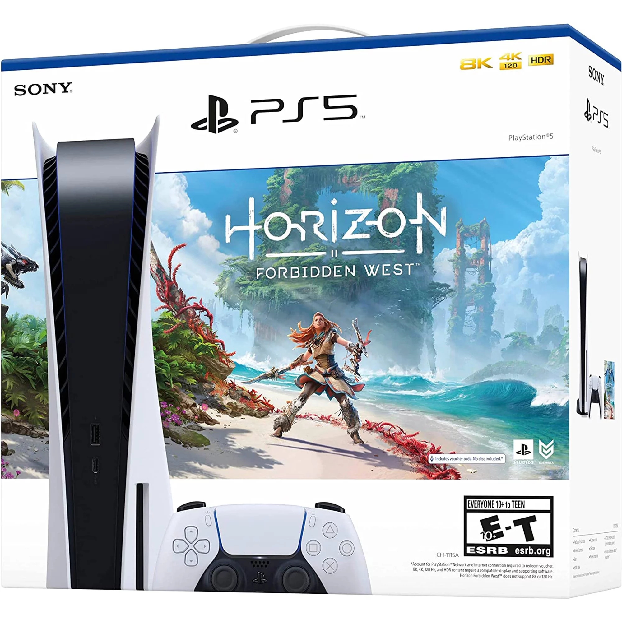 2022 Newest PlayStation_PS5 Gaming Console Disc Version Bundle with Horizon Forbidden West / Silicone Controller Cover Skin