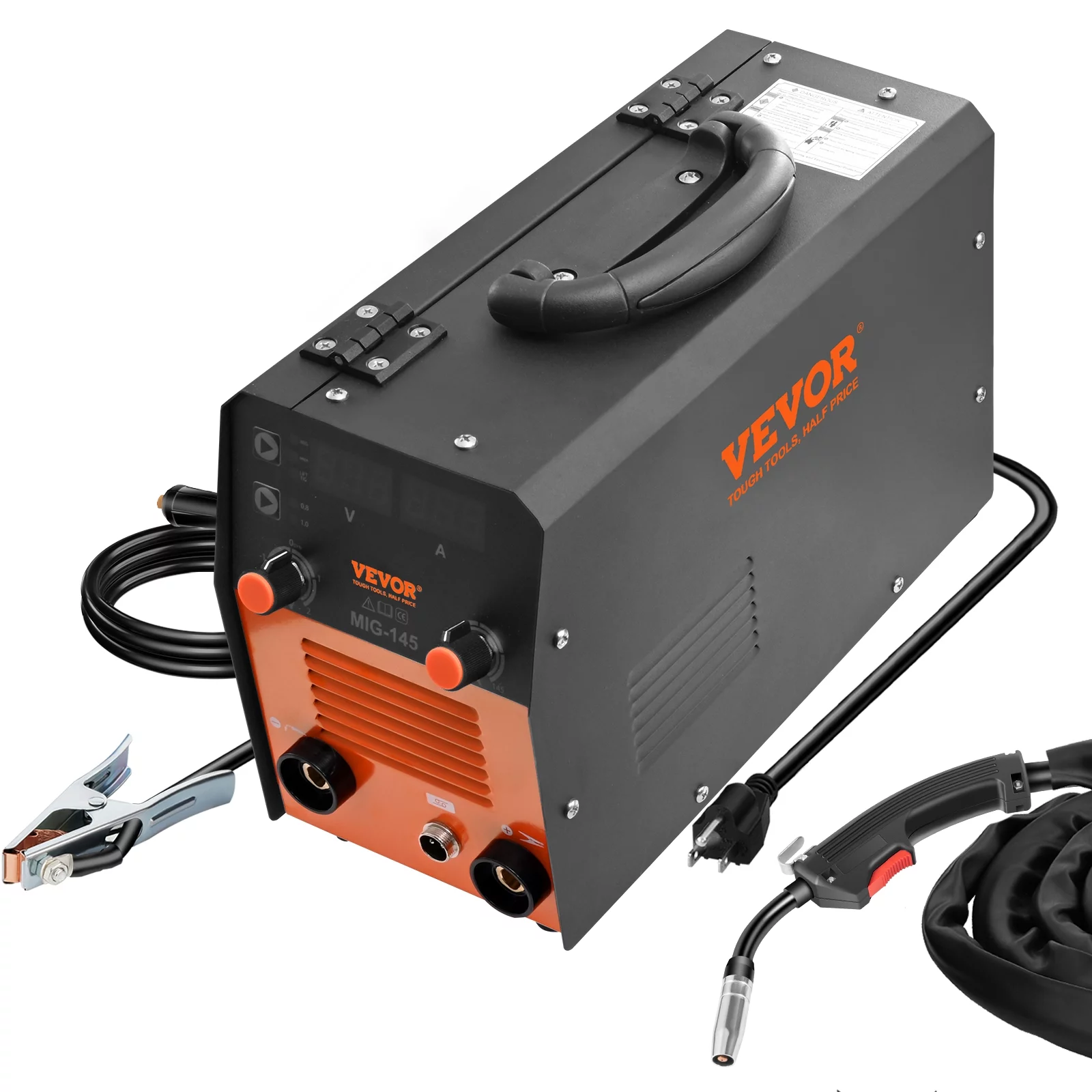 VEVOR 145A MIG Welder, 3 in 1 Combo Gasless MIG/Lift TIG/MMA with Welding Machine, 110 V Flux Core/Solid Wire Welding Machine with IGBT Inverter & MIG Torch