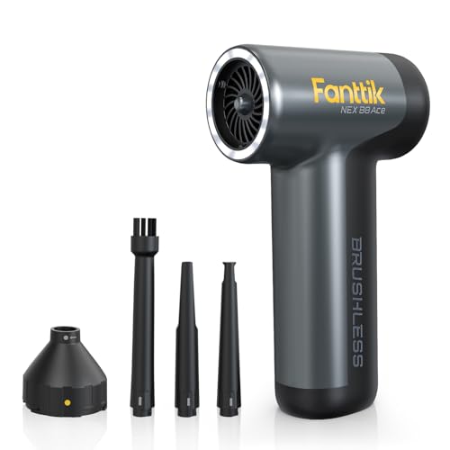 Fanttik B8 Ace Electric Air Duster, Cordless Air Duster, 110000 RPM Brushless Motor, Max.100M/S Flow Rate, 2600mAh Rechargeable Battery, LED Light, Dust Blower for Keyboard, PC Fans & Housing, Cabinet