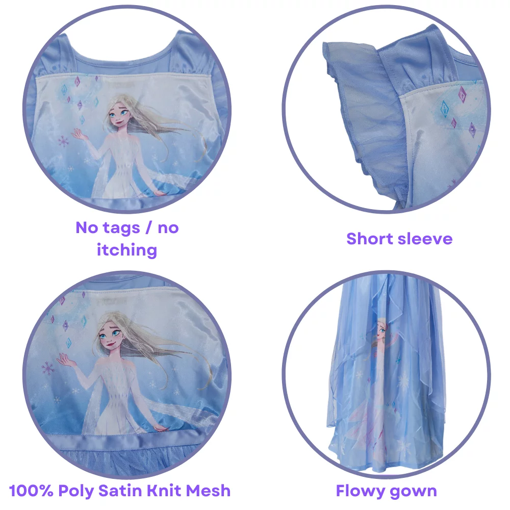 Disney Elsa Girls Fantasy Gown Nightgowns Disney Princess Fantasy Gown Sleepwear Blue
