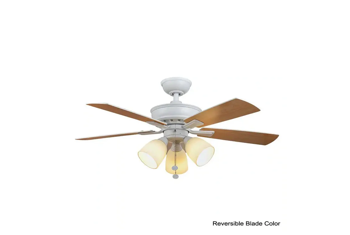 Hampton Bay Vaurgas 44 in. LED Matte White Ceiling Fan