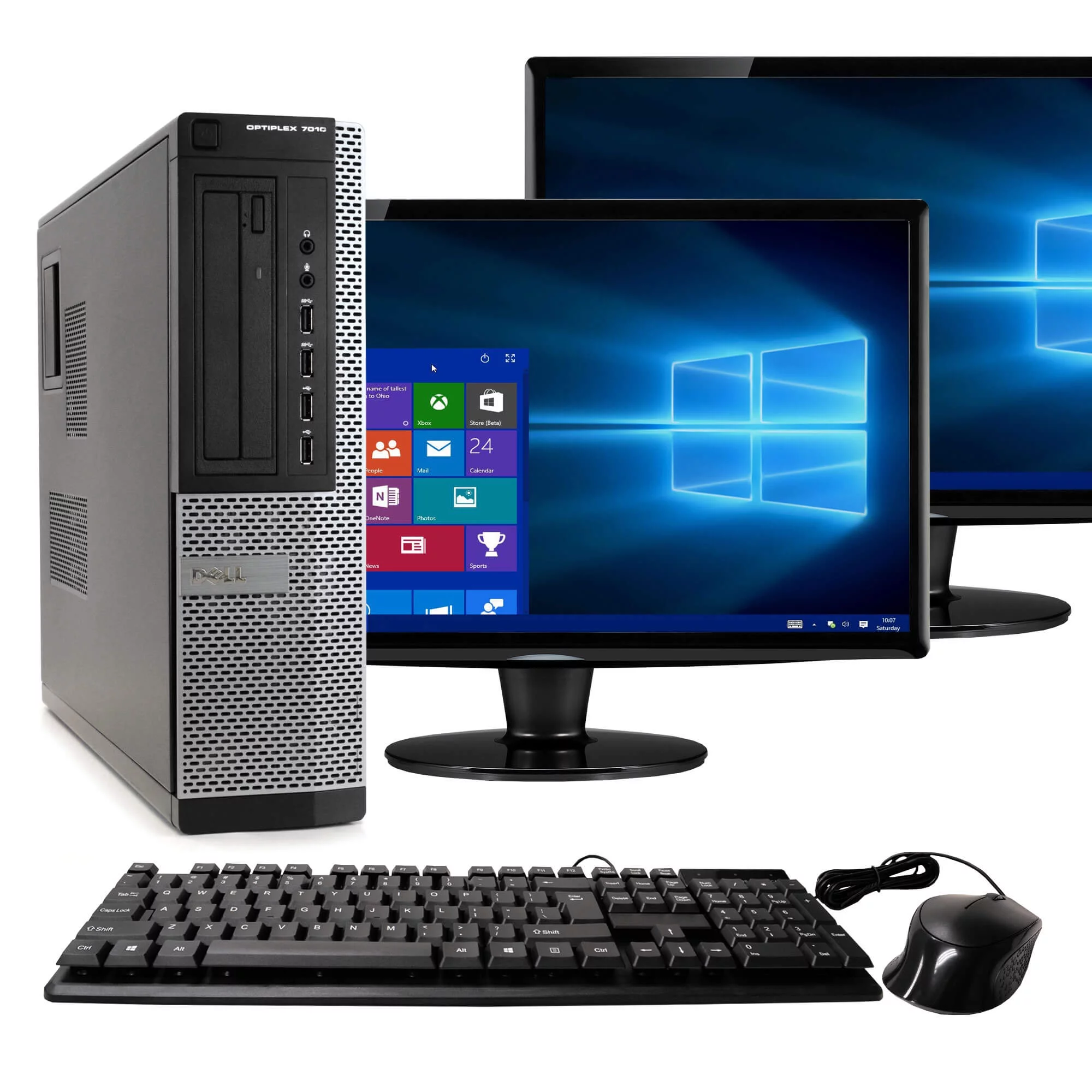 Restored Dell Optiplex 7010 Desktop Computer PC, 3.20 GHz Intel i5 Quad Core Gen 3, 16GB DDR3 RAM, 2TB SATA Hard Drive, Windows 10 Professional 64 bit, Dual (2) 22” Screens Screen (Refurbished)