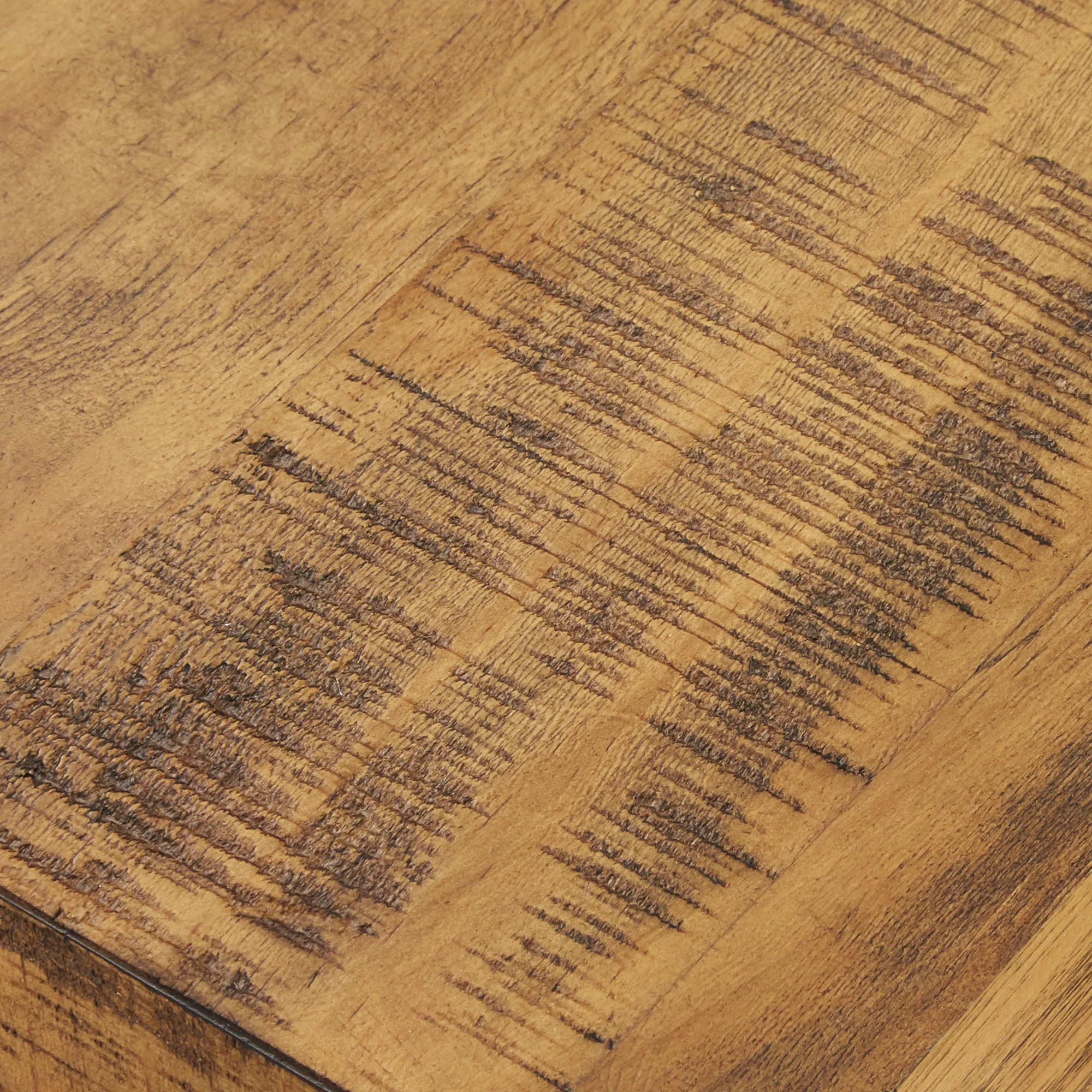 Weston Home Westyn Rustic X Base Wood Rectangular Coffee Table, Oak