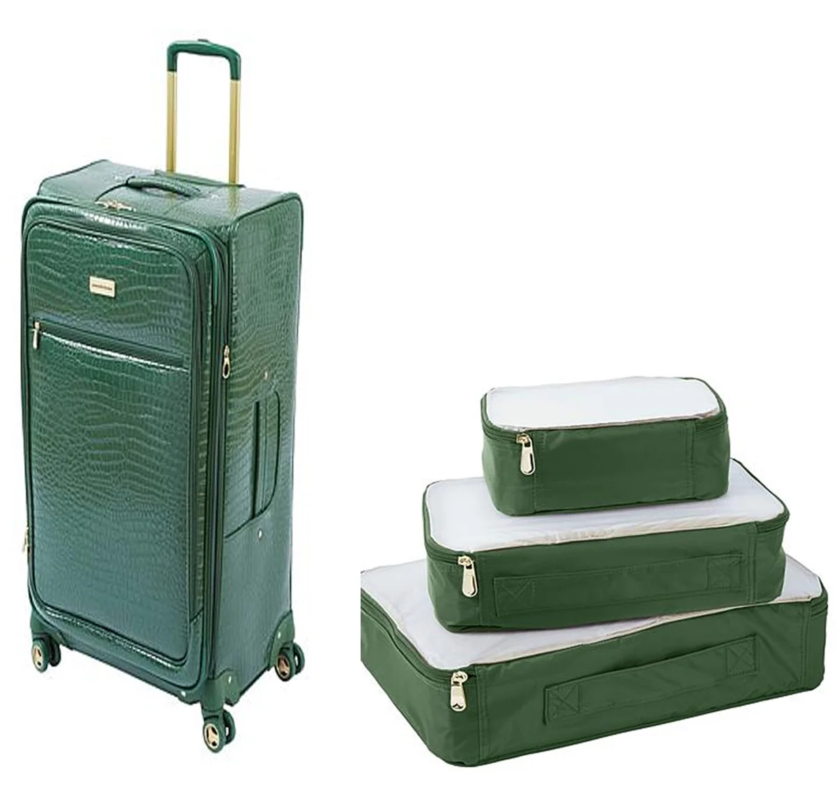 Samantha Brown Luggage Embossed Croco Wheeled Upright Suitcase