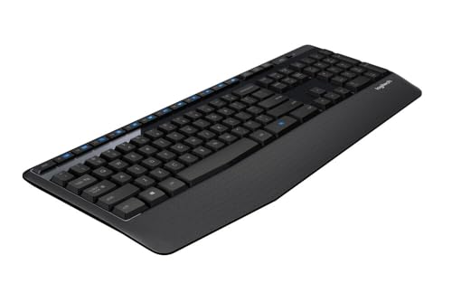Logitech MK345 Wireless Keyboard and Mouse Combo with Palm Rest, 2.4 GHz USB Receiver, Compatible with PC, Laptop, Black