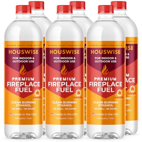 Bio Ethanol Fireplace Fuel 3 x 1 Liter - Bioethanol Fuel Tabletop Fire Pit, Bio Ethanol Fuel for Table Top Fire Pit & Ethanol Fireplaces - Made in USA