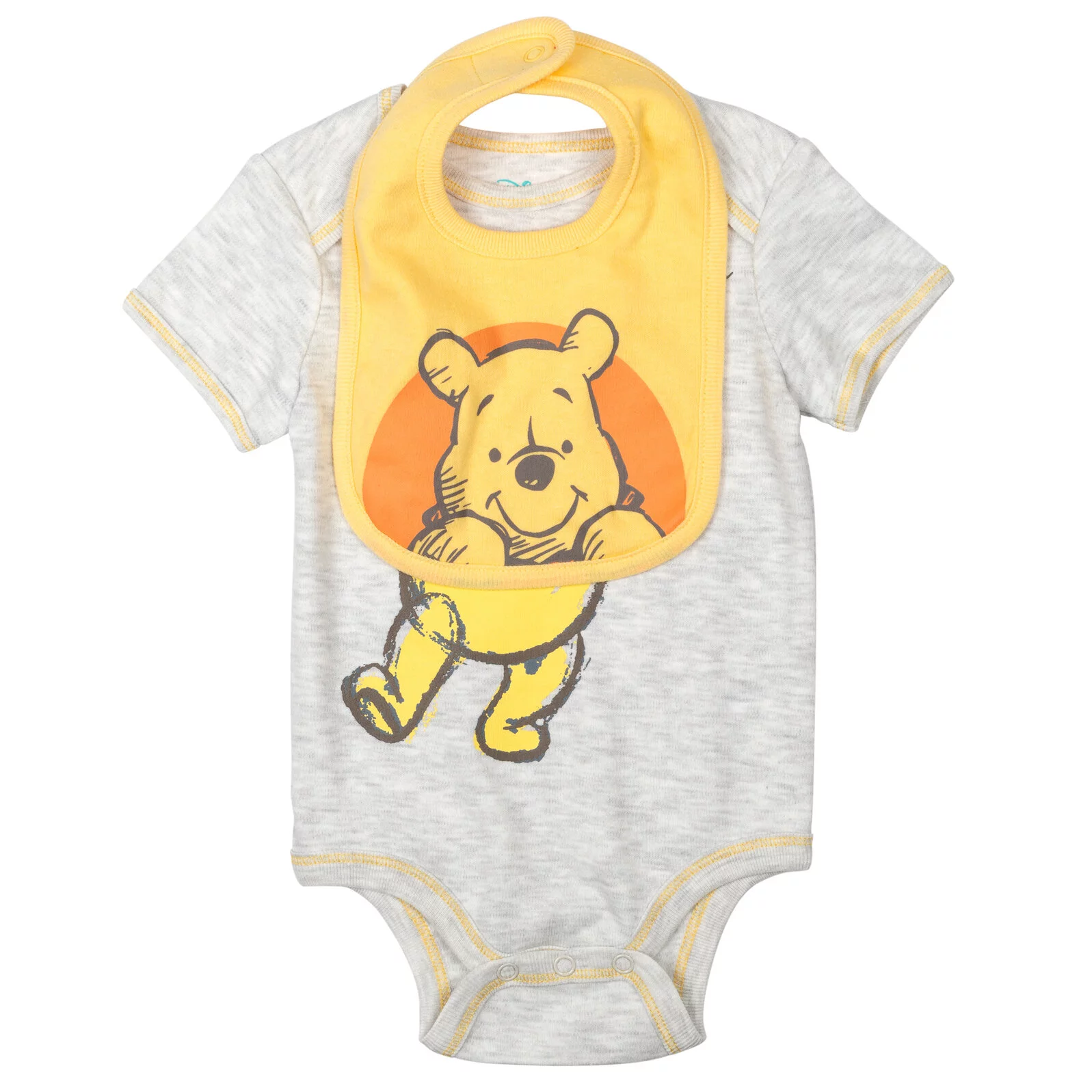 Disney Winnie the Pooh Newborn Baby Boys Bodysuit Pants Bib and Hat 4 Piece Outfit Set Newborn to Infant