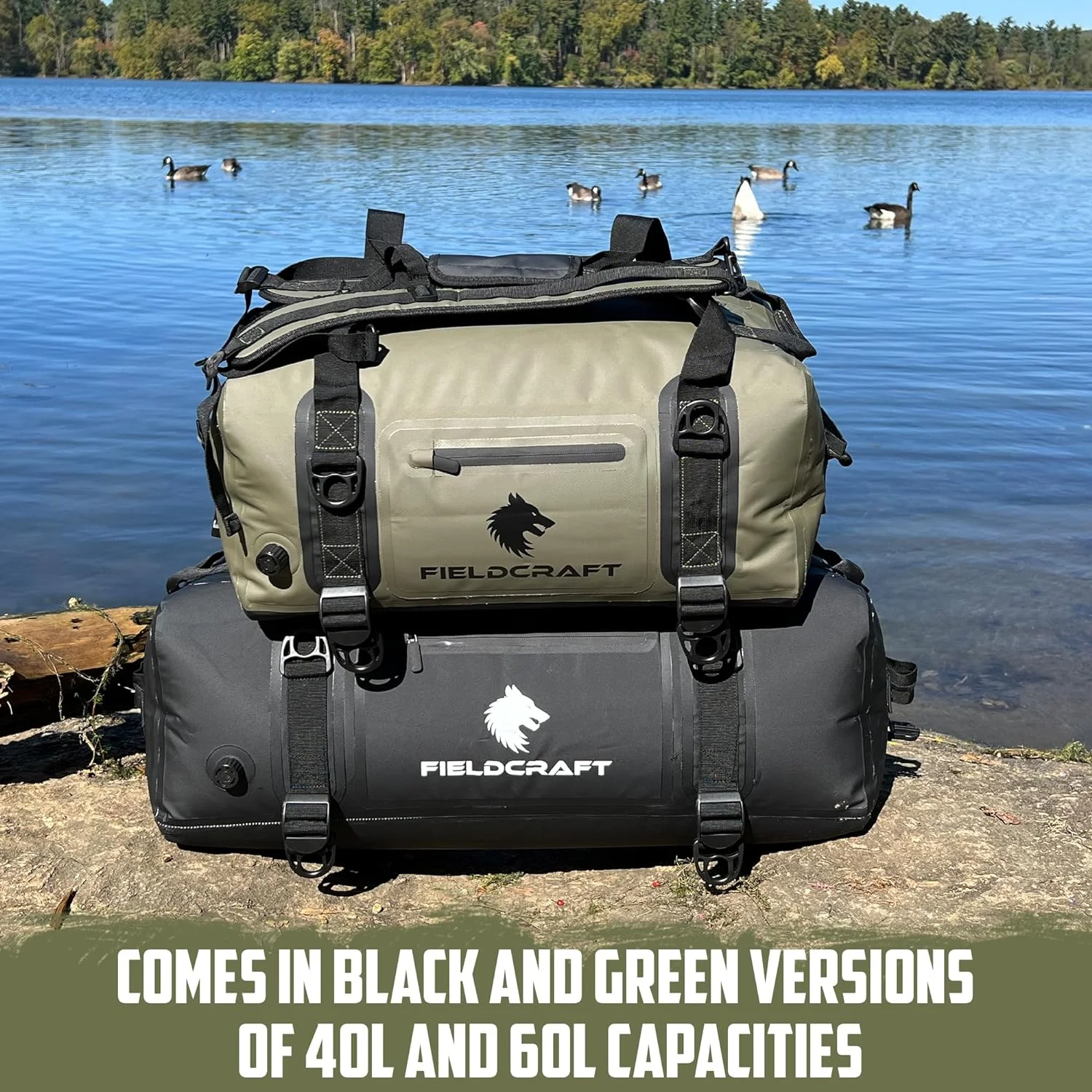 FIELDCRAFT SEA WOLF WATERPROOF DUFFEL BAG (40L Green)