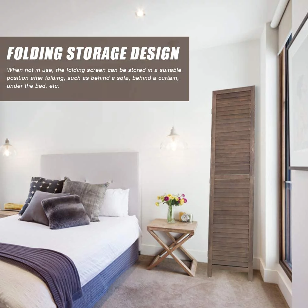 3 Panel Wood Room Divider 4.3 Ft Tall Privacy Wall Divider 67.7