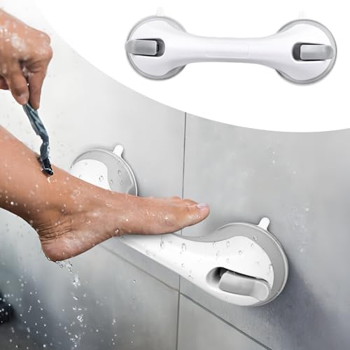 Shower Foot Rest for Wall, Shower Pedicure Foot Stool for Shaving Legs Bathroom Stool with Powerful Suction Cups Foot Stand for Inside Shower Suitable for Small Shower Spaces