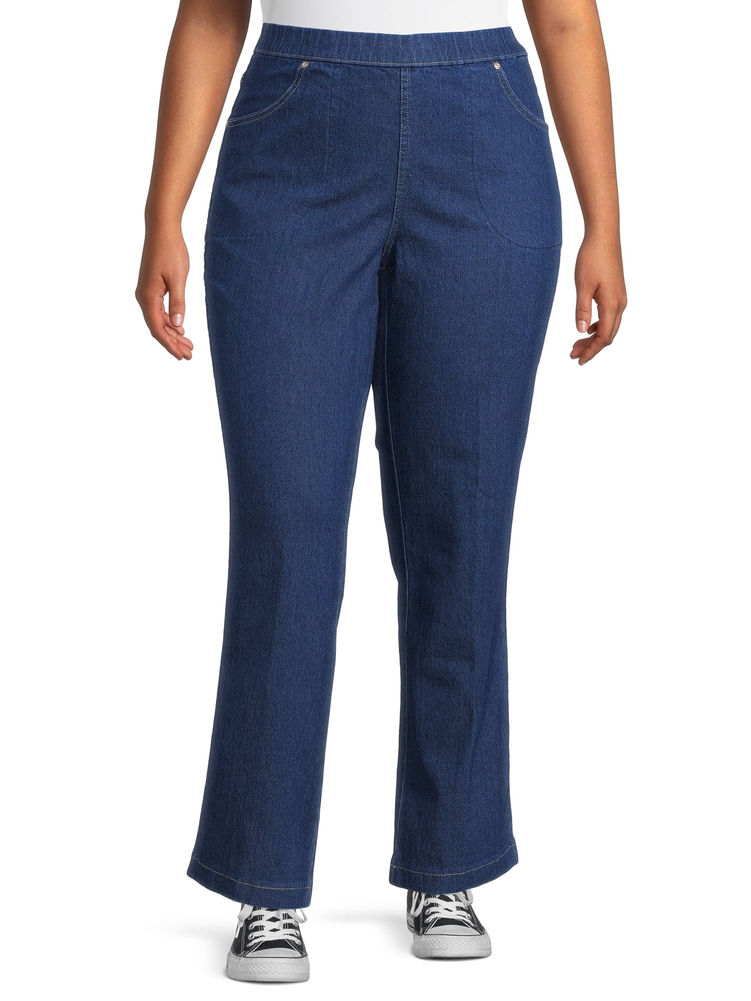 Just My Size Women's Plus Size 4 Pocket Stretch Bootcut Jeans, 2-Pack