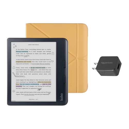 Kobo Libra Colour Black eReader with Case Bundle