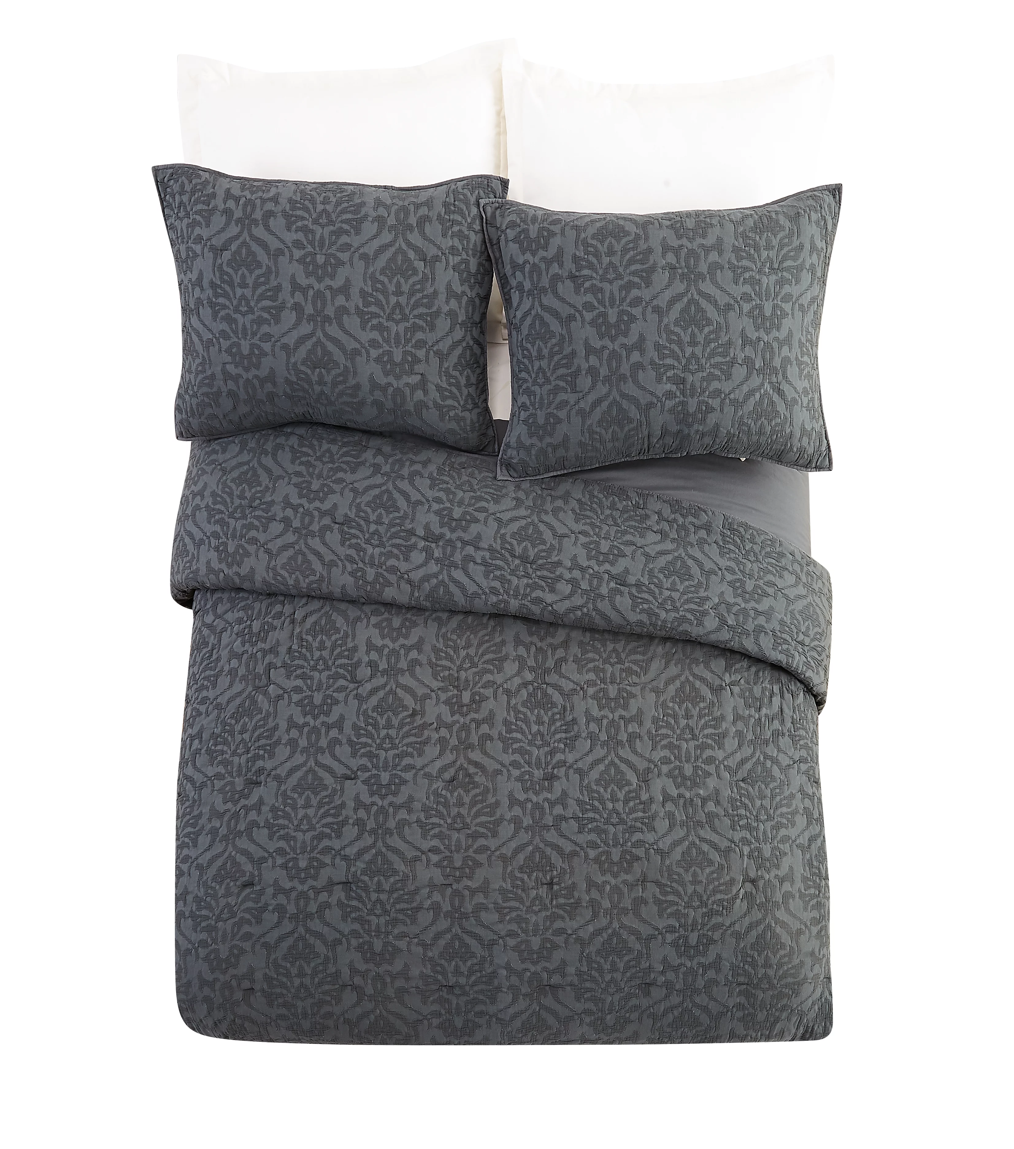 Better Homes & Gardens Gray Damask Cotton Quilt,King