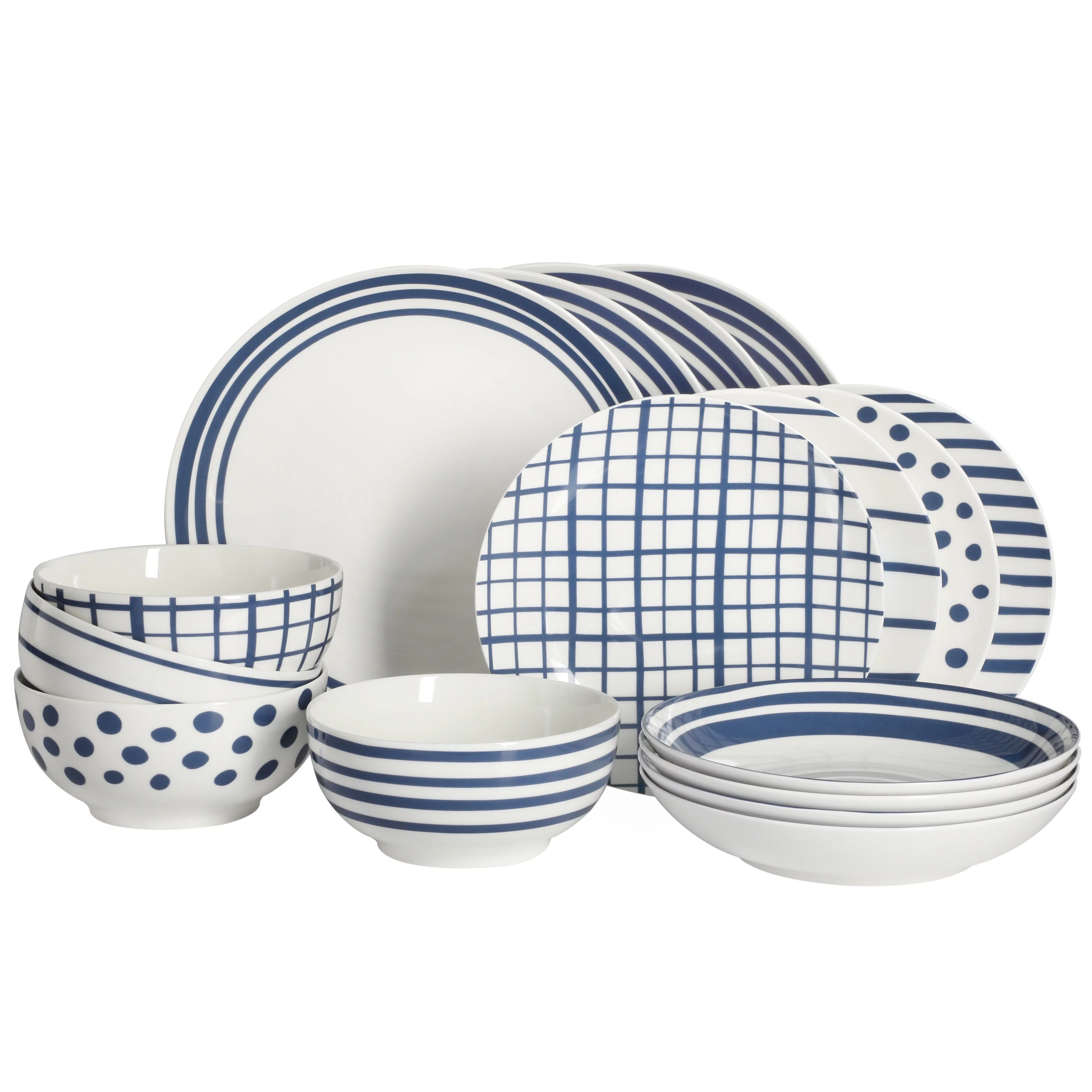 Gap Home New Light Blue 16-Pieces Fine China Dinnerware Set