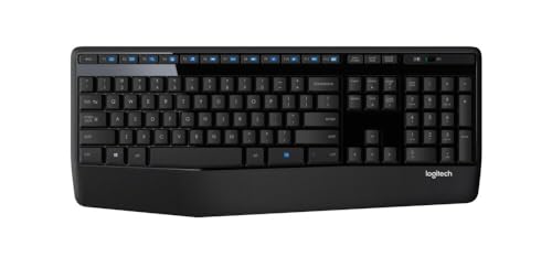 Logitech MK345 Wireless Keyboard and Mouse Combo with Palm Rest, 2.4 GHz USB Receiver, Compatible with PC, Laptop, Black