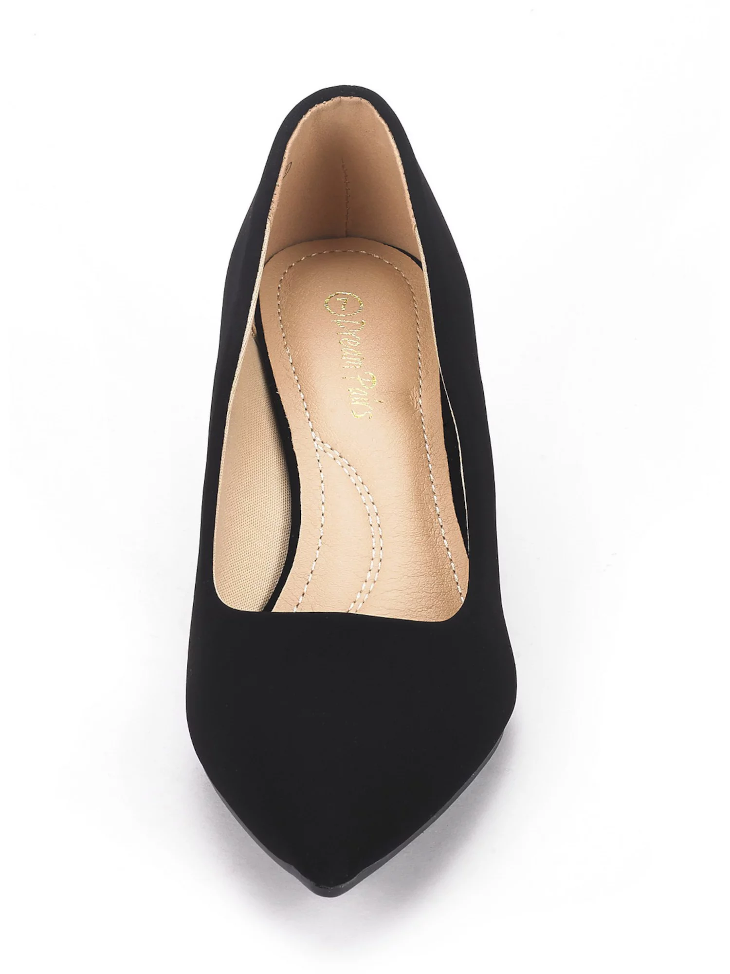 DREAM PAIRS Womens Black Pointed Toe Kitten Heel Slip On Dress Pumps 9.5