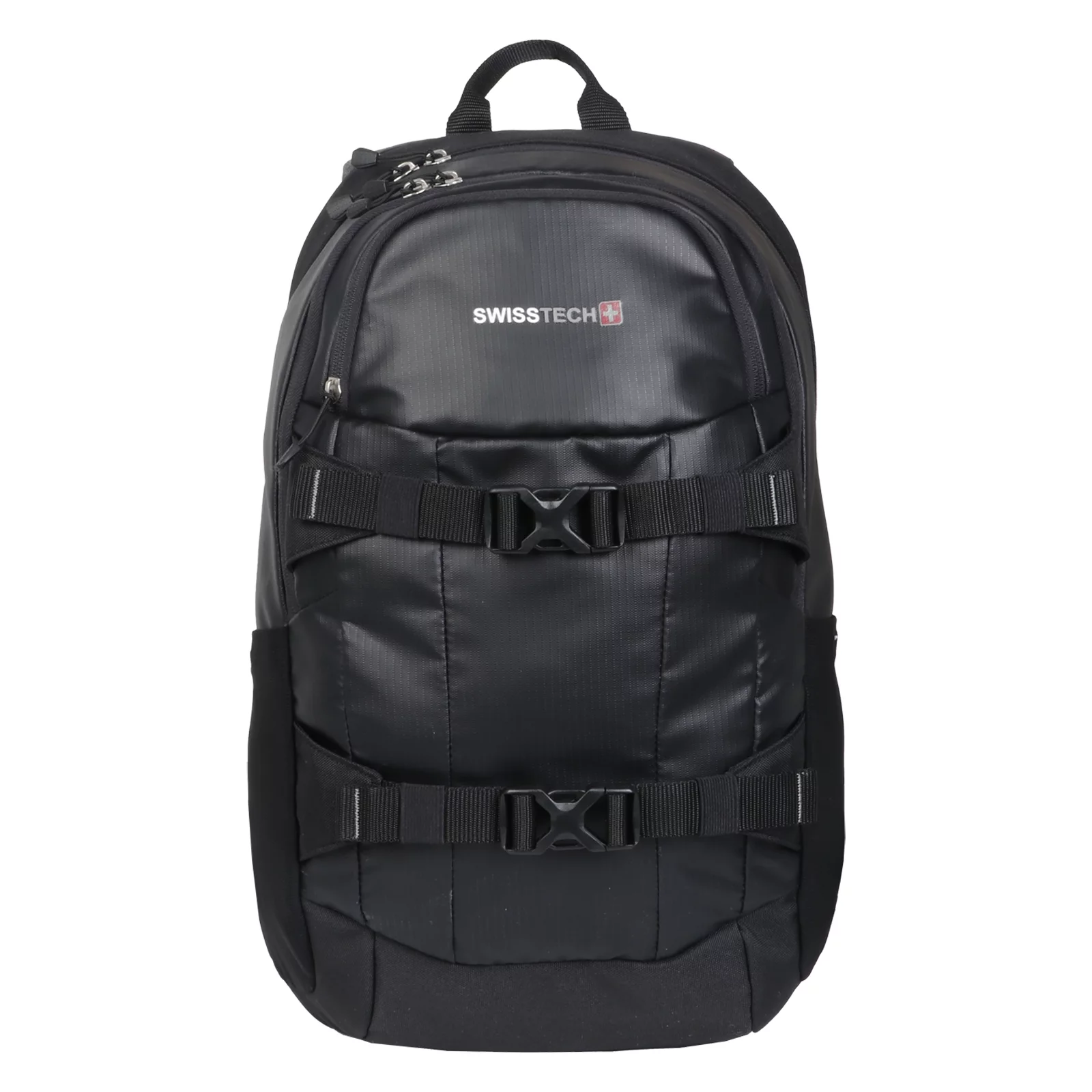 Swiss Tech Unisex 20 Liter Compressor Backpack, Black, Ripstop Polyester