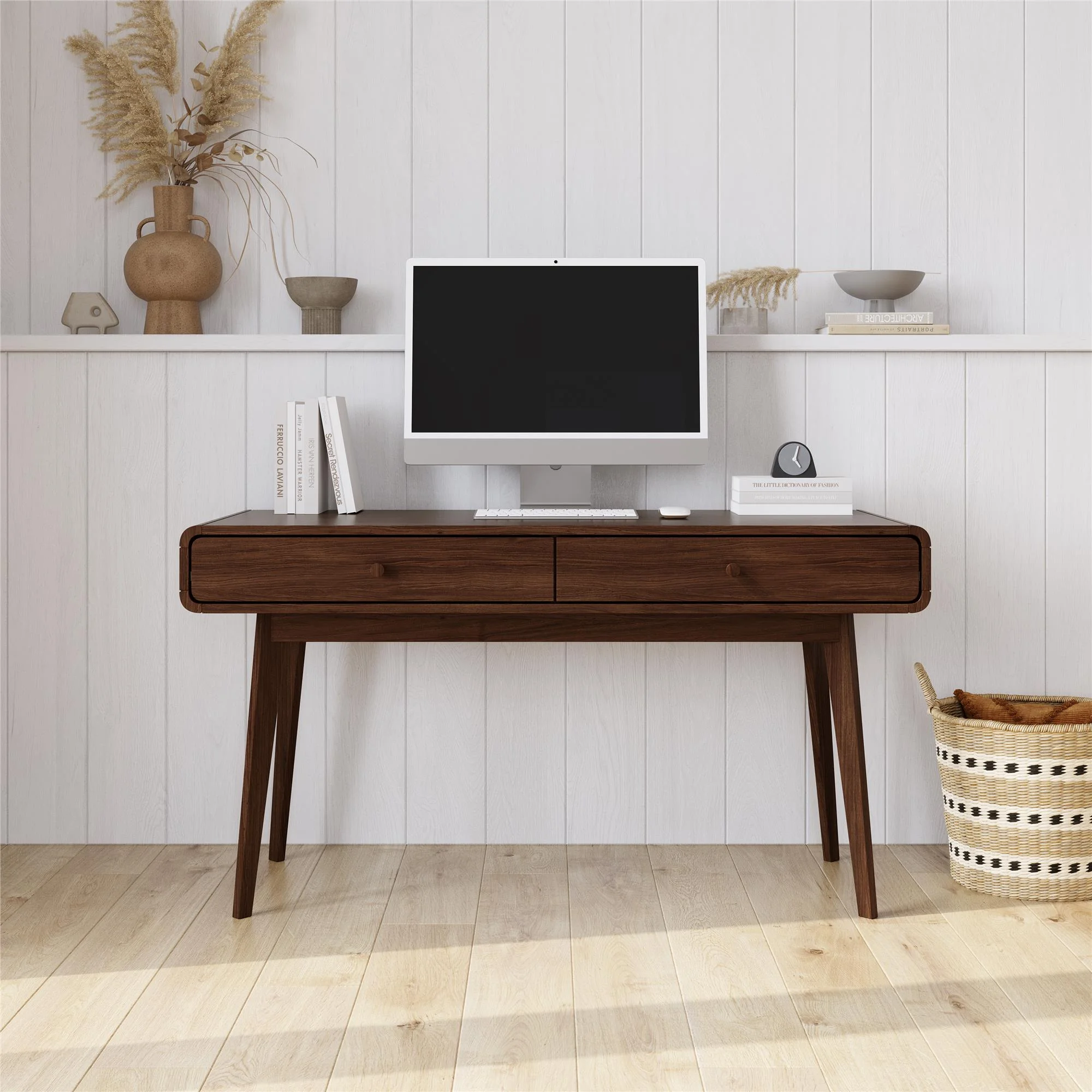 Ren Home Leva Scandinavian Desk, Walnut