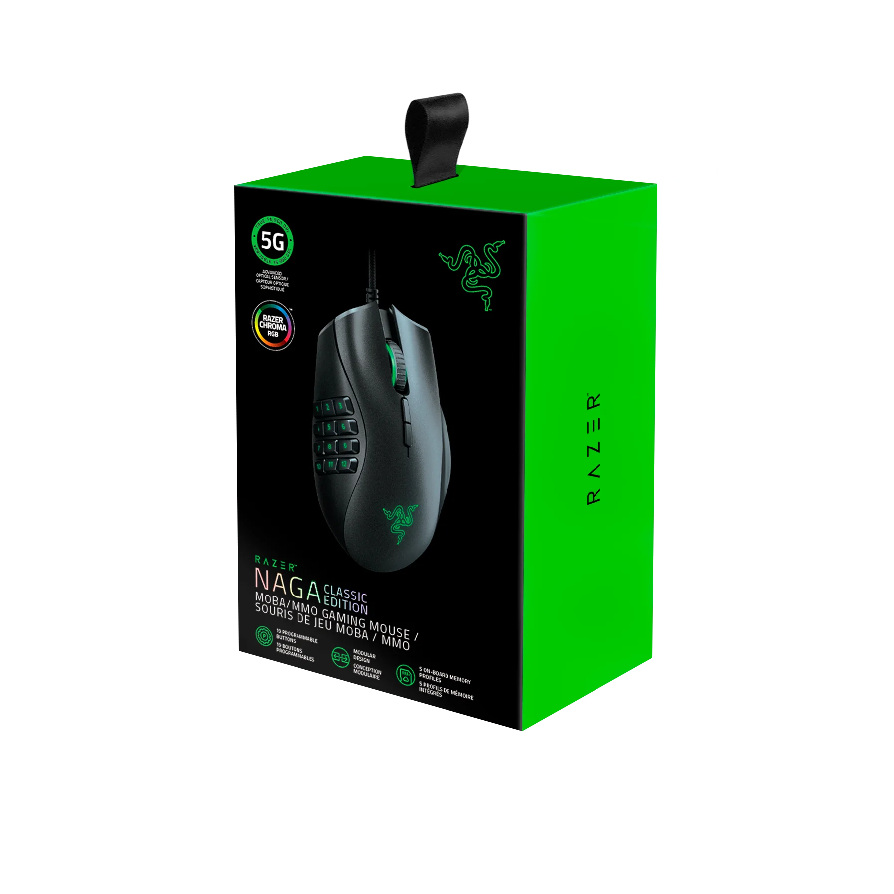 Razer Naga Classic Edition Wired Optical MMO Gaming Mouse, 12-Buttons, Chroma RGB, Black