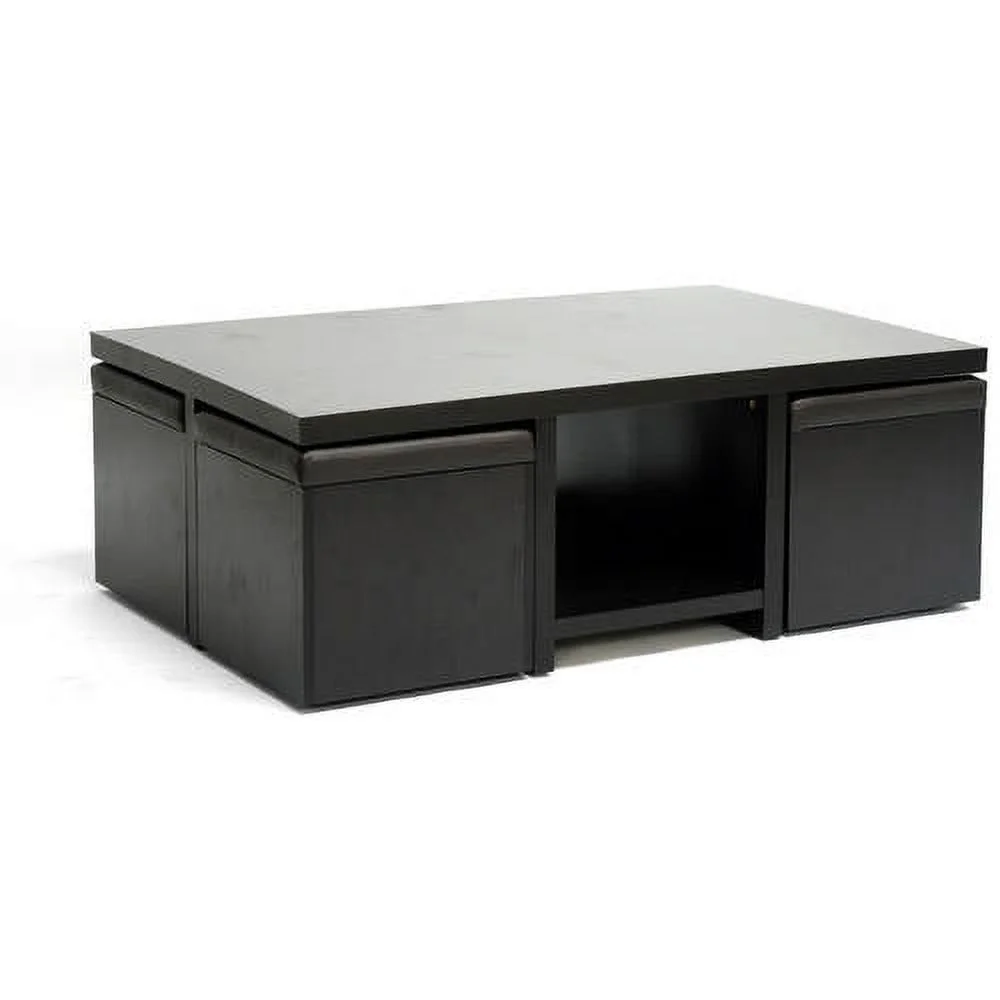 Prescott Modern Table and Stool Set with Hidden Storage